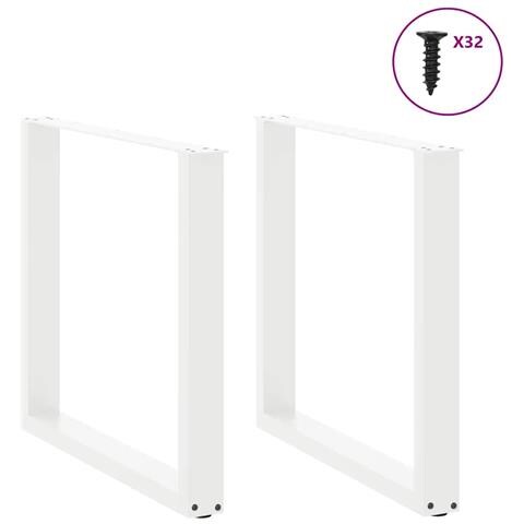 Gambe Tavolo Pranzo A U 2 Pz Bianco 90x(72-73)cm Acciaio - Foto 3