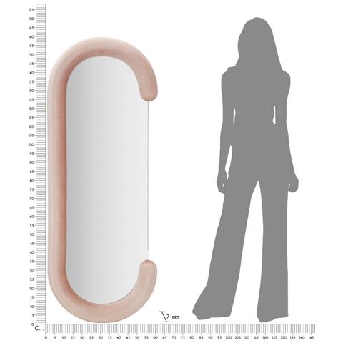 Specchio Con Cornice Ecci 1 - Rosa - Mdf - 60x7x160 Cm - Foto 6