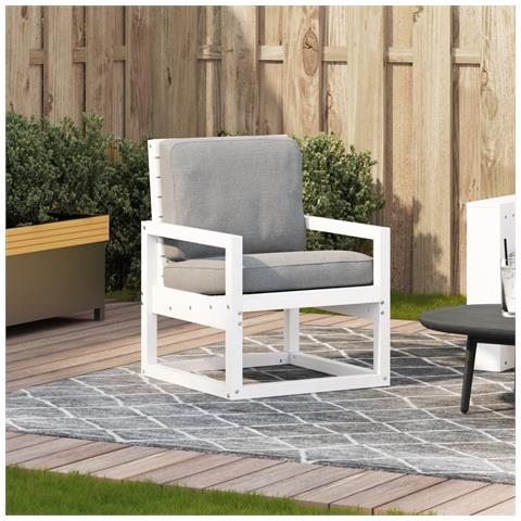 Lusso Casadino -  Sedia Da Giardino Bianca 57,5x63x76 Cm Legno Massello Di Pino - Foto 2
