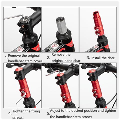 Estensione Per Manubrio Bici - Rialza Il Tuo Manubrio Black - Foto 4