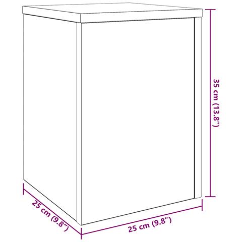 Supporti per piante 2 pcs Rovere Nero 25x25x35 cm Legno ingegnerizzato - Foto 9