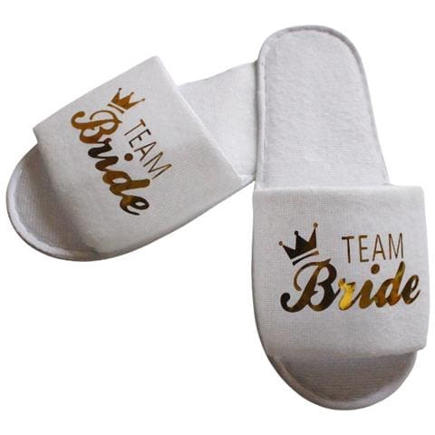 Pantofole Da Sposa Con Paillettes E Dita Scoperte 'bride' Con Corona - Perfette Per Feste Di Addio Al Nubilato - Foto 1