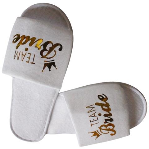 Pantofole Da Sposa Con Paillettes E Dita Scoperte 'bride' Con Corona - Perfette Per Feste Di Addio Al Nubilato - Foto 4