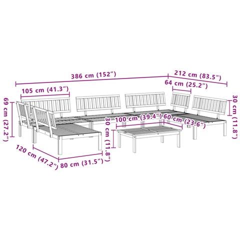 Set Divano Pallet da Giardino 6 pz in Legno Massello di Acacia - Foto 8
