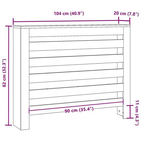 Copertura per radiatori Rovere Nero 104 x 20 x 82 cm - Foto 8