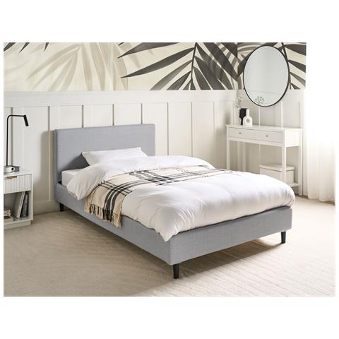 Letto Tessuto Fitou 120 X 200 Cm Grigio Chiaro - Foto 1