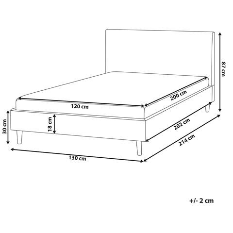 Letto Tessuto Fitou 120 X 200 Cm Grigio Chiaro - Foto 8