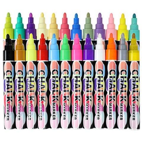 Pennarelli Fluorescenti A 24 Colori - Lavabili E Cancellabili A Secco Per Lavagne Led E Display - Foto 1