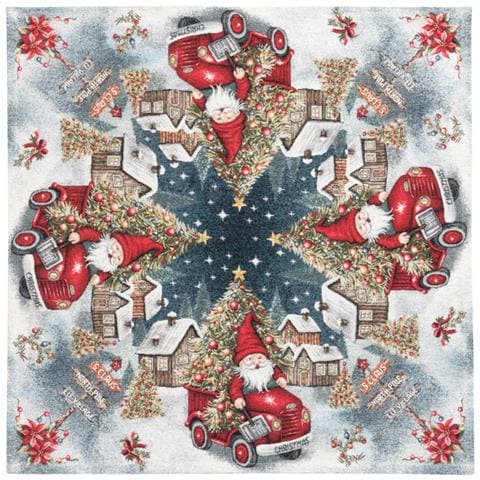 Tovaglia Centrotavola Centrino Tavolo Fantasie Natalizie Cinigliato Piazzato Made Italy 90x90 Truck - Foto 1