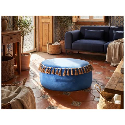 Pouf Gotha Velluto Blu - Foto 1