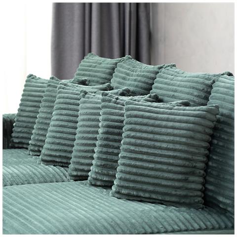 Cardiff Divano Profondo Ad Angolo 2/3 Posti In Velluto A Coste Verde - Foto 2