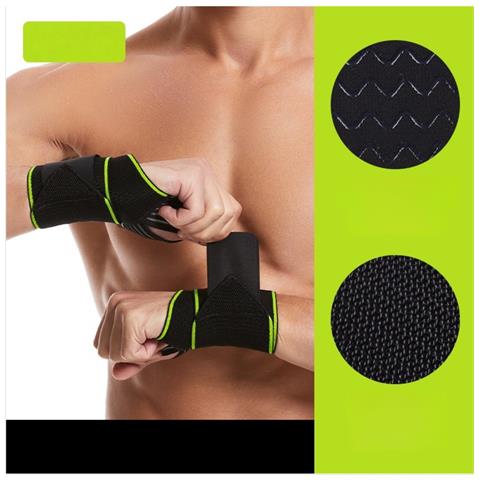 Fascia Da Polso Antidistorsione Regolabile Per Uomo - Supporto E Allenamento Professionale Green - Foto 2