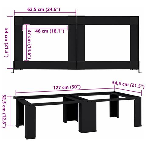 Pedestallo per Lavatrice 2 pcs Nero 127 x 54,5 x 32,5 cm - Foto 7