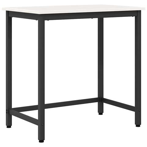 tavolo Bianco 80 x 50 x 77 cm Legno ingegnerizzato e acciaio - Foto 1