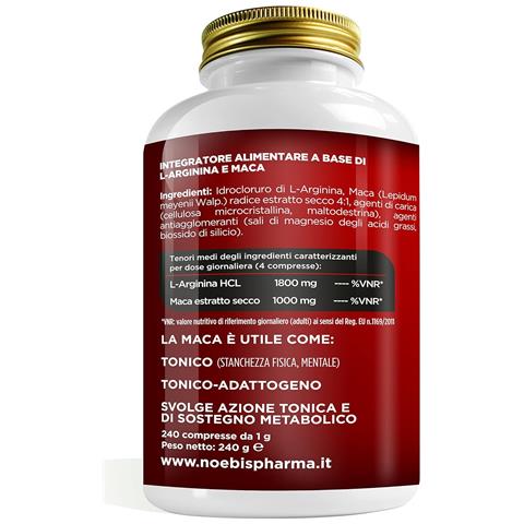 Maca + L-Arginina 240 Compresse - Estratto di Maca 4:1 e Arginina HCl - Tono, Vigore Fisico ed Energia Quotidiana (Confezione doppia) - Foto 5