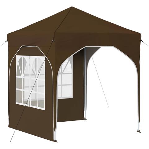 Tenda per feste a pop-up 192 x 192 x 245 cm Tortora - Foto 1