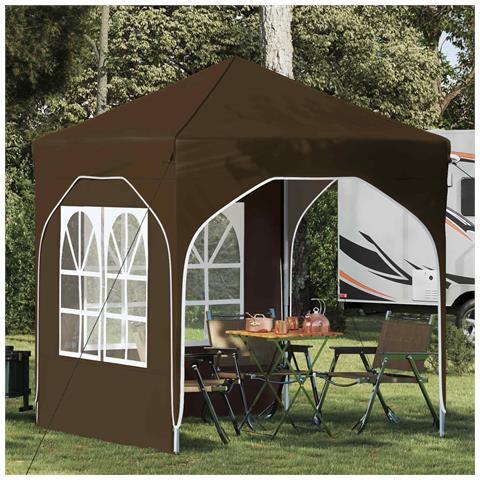 Tenda per feste a pop-up 192 x 192 x 245 cm Tortora - Foto 2