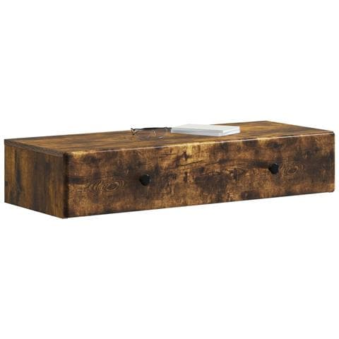 Tavolino da Parete Laterale Rovere Fumo 87,5 x 34,5 x 17 cm - Foto 2