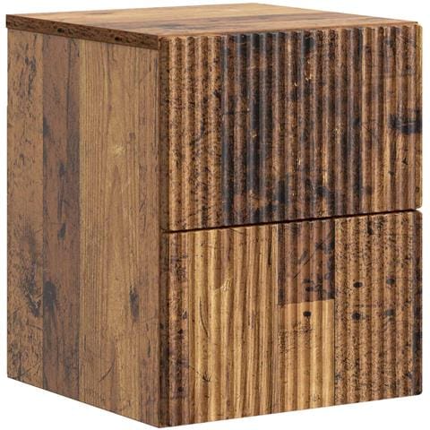 Mobiletto da notte a muro Legno antico 33 x 34,5 x 40 cm - Foto 1