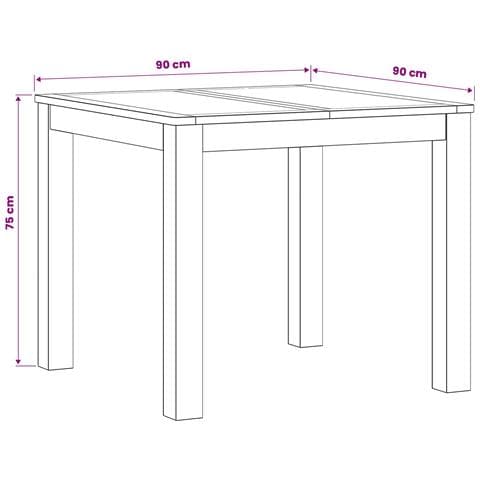 Tavolo da pranzo 90 x 90 x 75 cm Legno di Quercia Massello - Foto 6