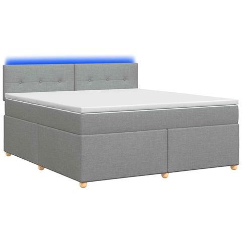 Letto box spring con materasso Grigio Chiaro 180 x 200 cm - Foto 1