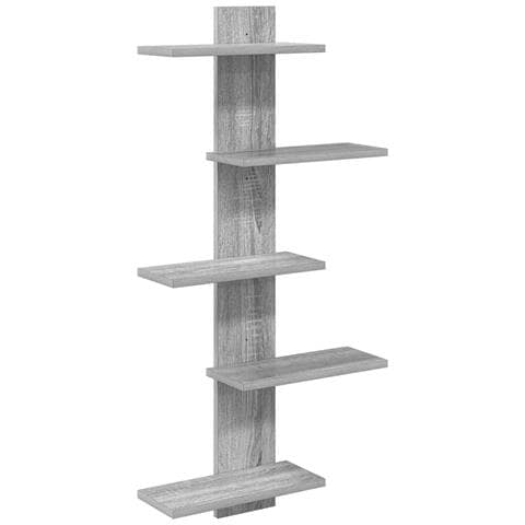 Mensola a muro flottante Sonoma grigio 48,5 x 15 x 101 cm - Foto 1