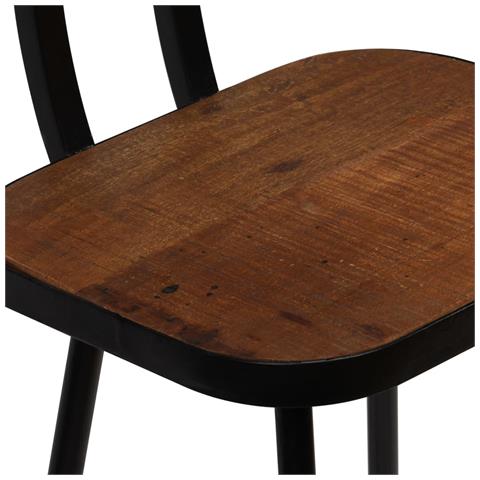 Sgabelli da Bar 2 pz in Legno Massello di Recupero - Foto 2