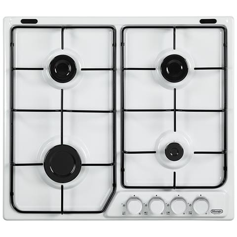 DE LONGHI Piano Cottura FFB 46 ASV a Gas 4 Fuochi Gas Colore Bianco DE LONGHI Piano Cottura FFB 46 ASV a Gas 4 Fuochi Gas Colore Bianco