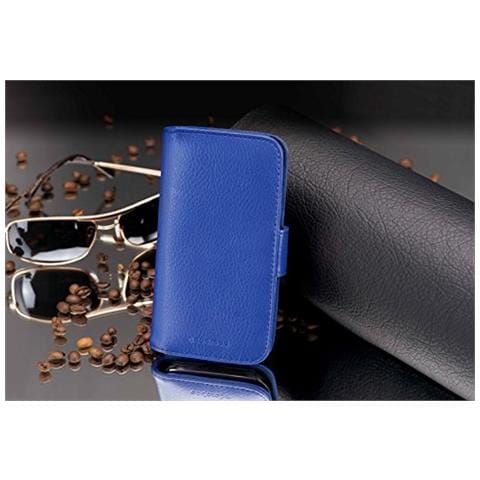 Cadorabo Custodia Compatibile Con Sony Xperia Z1 Compact In Blu Reale - Coperchio Protettivo In Ecopelle Testurizzata E Tasca Per Carte Di Credito - Foto 4