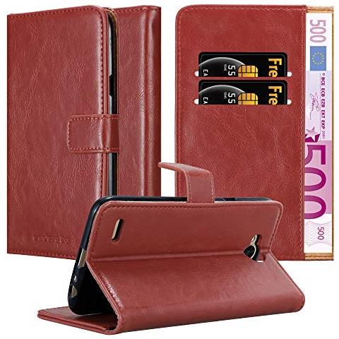 Cadorabo Custodia Compatibile Con Lg X Power 2 In Rosso Vinaccia - Coperchio Protettiva Con Chiusura Magnetica, Funzione Stand E Tasca Per Le Carte - Foto 1