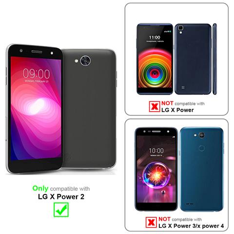 Cadorabo Custodia Compatibile Con Lg X Power 2 In Rosso Vinaccia - Coperchio Protettiva Con Chiusura Magnetica, Funzione Stand E Tasca Per Le Carte - Foto 9