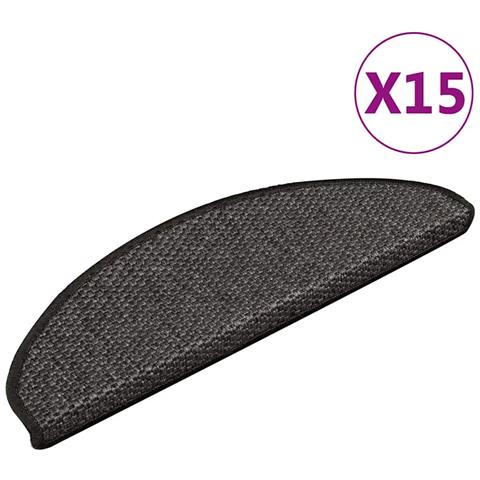 Tappeti Autoadesivi Scale Aspetto Sisal 15pz 65x21x4 Antracite - Foto 1