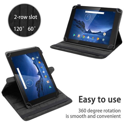 Custodia Per Tablet Compatibile Con Dragon Touch V10 In Nero - Coperchio Protettivo A 360 Gradi Fatto Di Finta Pelle Con Funzione Di Stand E Banda Elastica - Foto 2