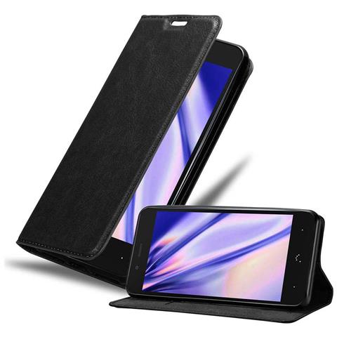 Custodia Compatibile Con Bq Aquaris X5 Plus In Nero Di Notte - Coperchio Protettiva Con Chiusura Magnetica, Funzione Stand E Tasca Per Le Carte - Foto 1