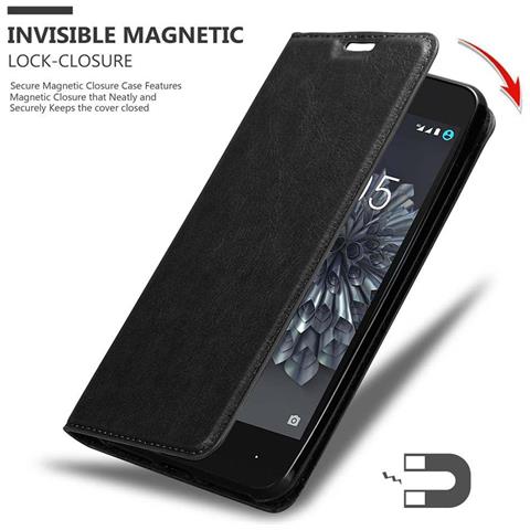 Custodia Compatibile Con Bq Aquaris X5 Plus In Nero Di Notte - Coperchio Protettiva Con Chiusura Magnetica, Funzione Stand E Tasca Per Le Carte - Foto 8