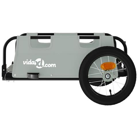 Rimorchio Per Bici Da Carico Grigio In Tessuto Oxford E Ferro - Foto 2