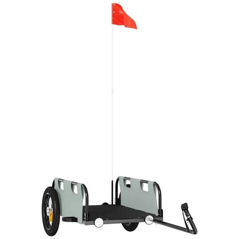 Rimorchio Per Bici Da Carico Grigio In Tessuto Oxford E Ferro - Foto 1