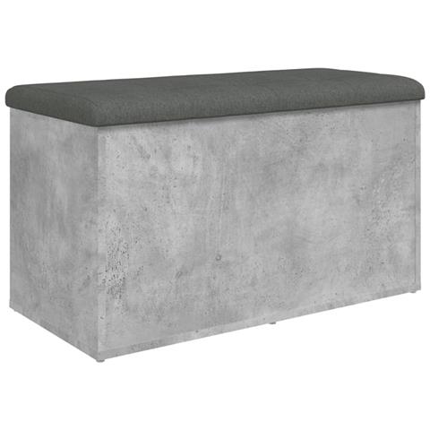 Panca Portaoggetti Grigio Cemento 82x42x45 Cm Legno Multistrato - Foto 2