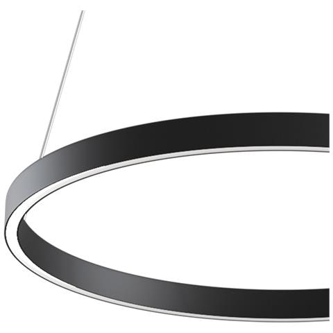 Lampadario A Sospensione Moderno Rim Alluminio Nero Led 37w - Foto 4