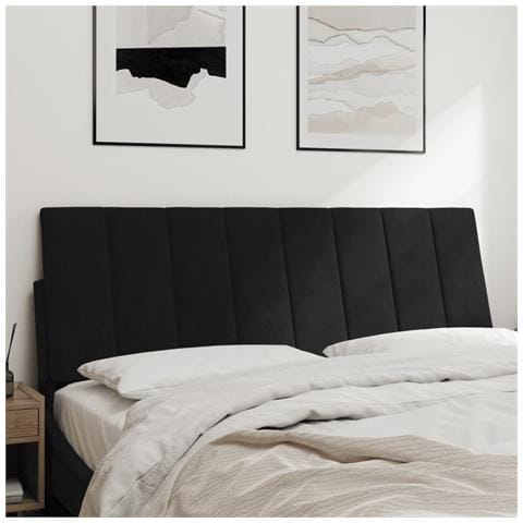 Cuscino Testiera Nero 140 Cm In Velluto - Foto 3