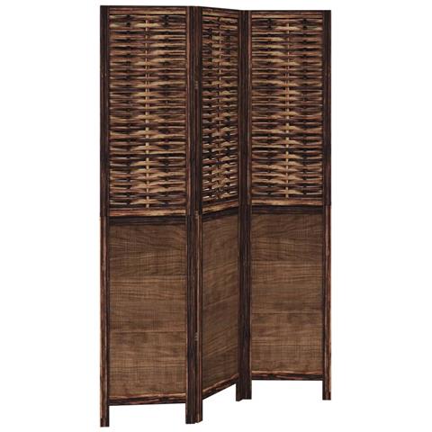 Divisorio Ambienti 3 Pannelli Marrone Scuro Massello Paulownia - Foto 2