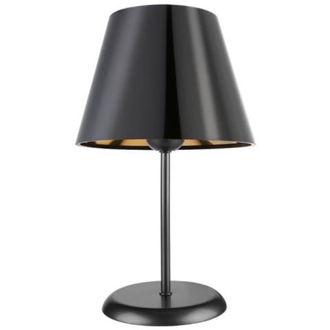 Lampada Da Tavolo Verda Asz1212 In Metallo E Paralume Tessuto Nero - Foto 1