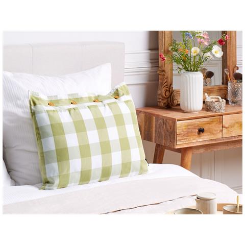 Cuscino Decorativo Tamnine 40 X 60 Cm Trama Gingham Verde Chiaro - Foto 1