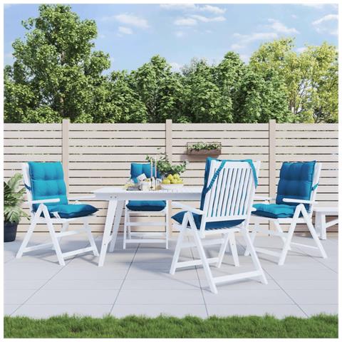 Cuscini Sedia Schienale Basso 4 Pz Azzurro In Tessuto Oxford - Foto 1