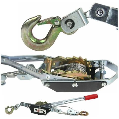 Paranco Verricello Argano Manuale Gancio Traino 2t 2000kg Fune Cavo Acciaio - Foto 1