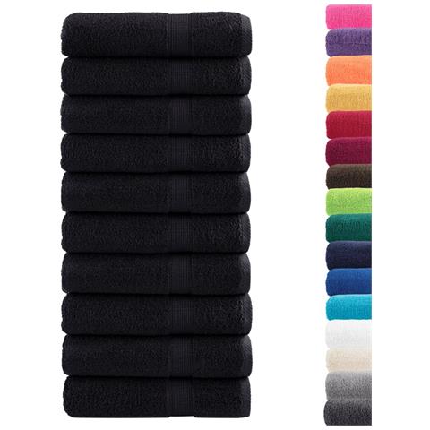 Asciugamani da Doccia SOLUND 10 pz Neri 70x140 cm 600 g /m² - Foto 2