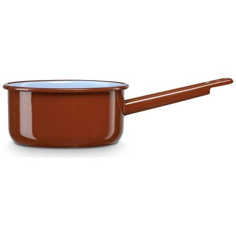 Terra Pentolino Induzione Latte Con Manico 1 L Acciaio Smaltato 14 Cm Vintage Marrone - Foto 1