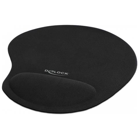 Mouse pad ergonomico con poggiapolso in gel nero 230 x 202 x 24 mm - Foto 1