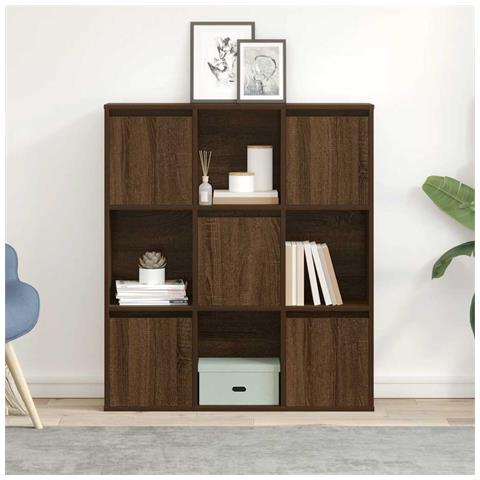 Libreria Rovere Marrone 89x24x101,5 Cm In Legno Multistrato - Foto 3