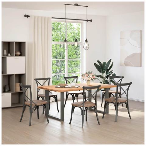 Gambe Tavolo Pranzo A U 2 Pz Antracite 90x(72-73) Cm Acciaio - Foto 2